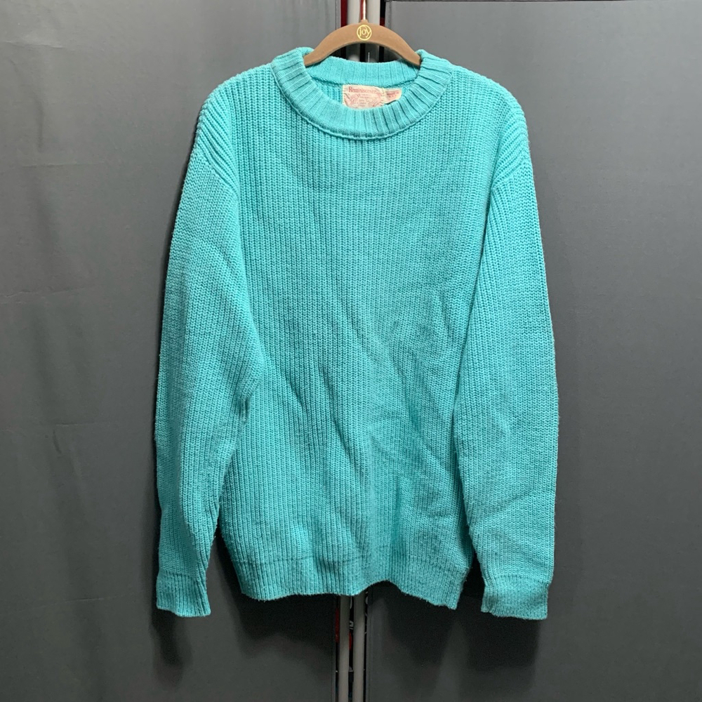 B20-Women's Reminiscence Sweater One Size Teal VTG vintage chunky